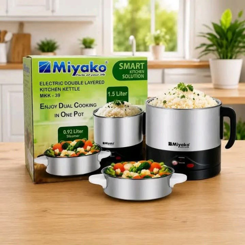 Miyako MKK 39 Electric Double Layered Kitchen Kettle & Multi-Cooker 1.5 Liters